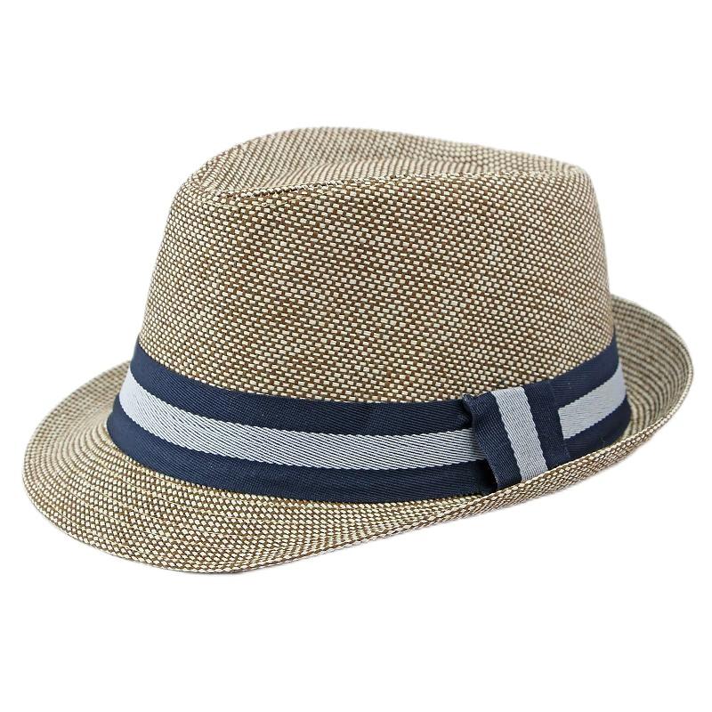 2025 New Korean Trendy Sun Hats British Top Hat Women's Men's Grometric Straw Hat Belt Jazz Hats Couple Beach Hat Fedoras Cap