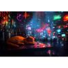 1pc frameless Cyberpunk Night City Landscape Poster Future Neon Lights Bar Design Canvas Wall Art for Living Room Home Decor