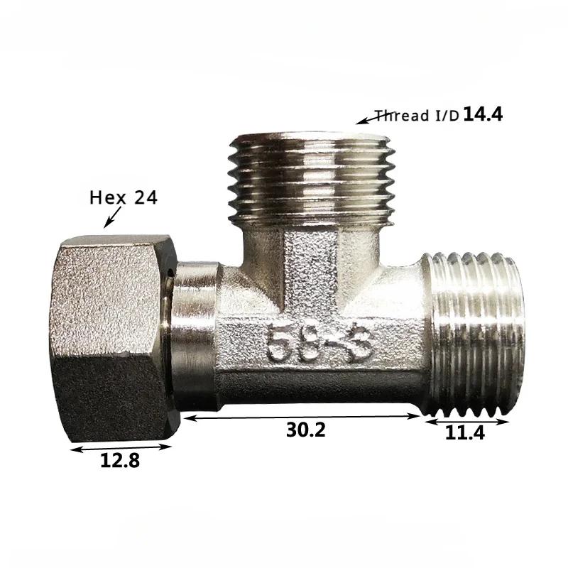 Various Types DN15 1/2" BSPP Male Female Tee 3 Ways Brass Pipe Fitting Connector Splitter Block Home Garden