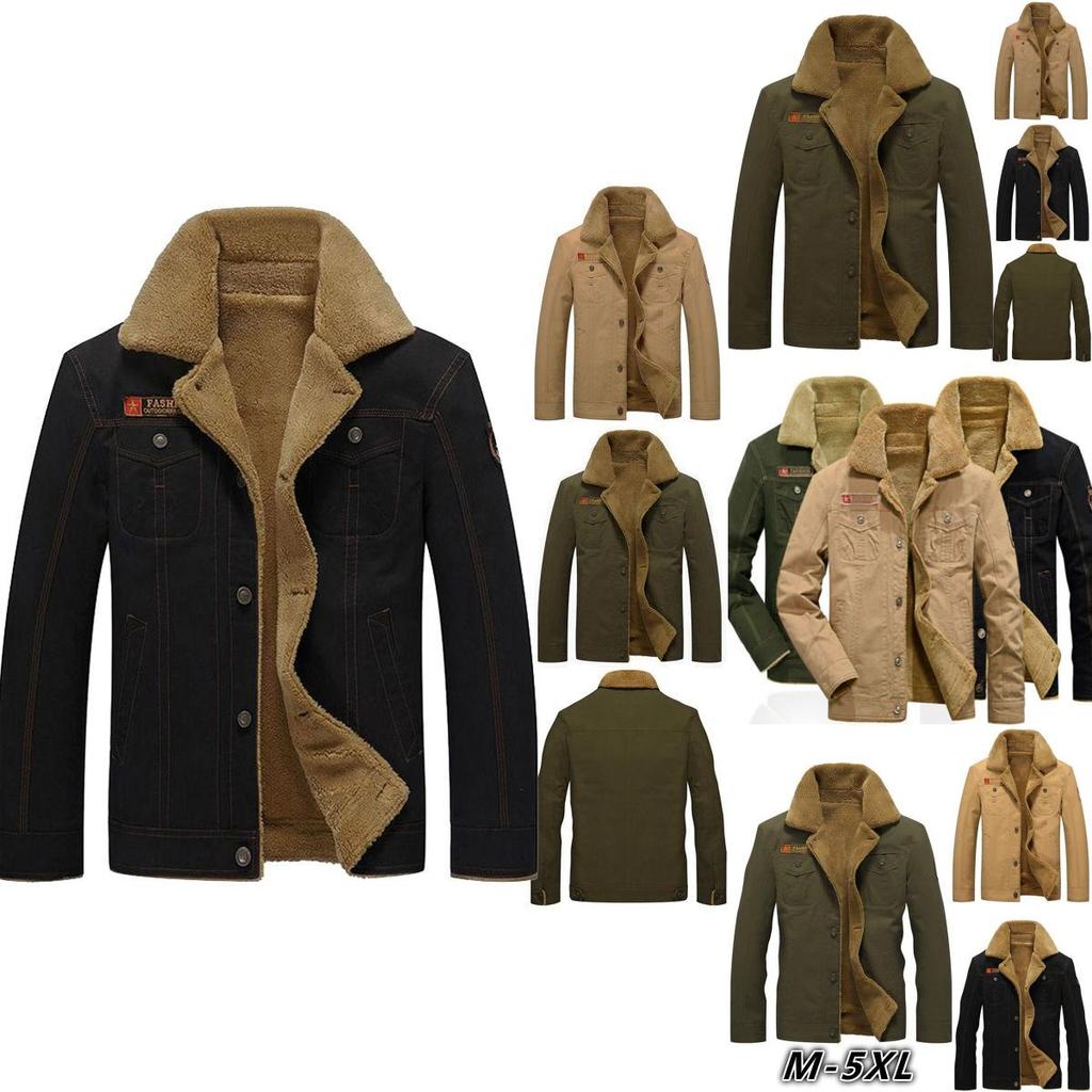 Winter Bomber Jacket Men Pilot Warm Male Fur Collar Army Tactical Jacket Coat