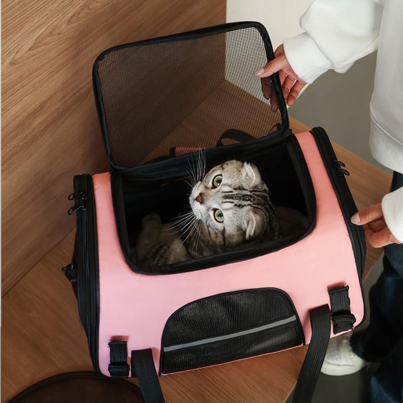 Portable Cat Carrier Bag Breathable Foldable Pet Handbag Shoulder Small Cats Dogs