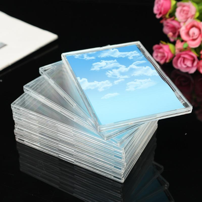 20/1x Clear Acrylic Card Holder with Triangle Display Stand Idol Photo Protective Sleeves Transparent Gaming Trading Card Holder