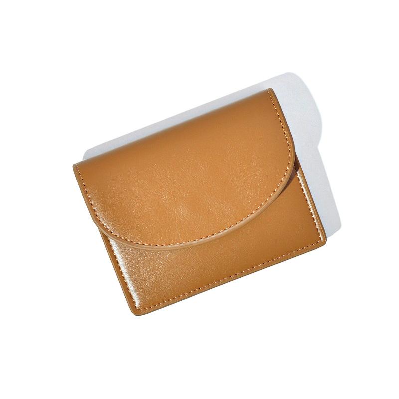 Women S Bag Card Bag Exquisite Practical Simple Solid Color Small Portable Change Bag светло-коричневого