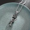 Retro Punk Style Cross Legs Skull Frame Pendant Necklace Men's Gothic Rock Jewelry Gift
