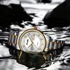 POSHI Men's Electronic Quartz Watch Waterproof Luminous Double Calendar Large Dial Stainless Steel Men's Watch