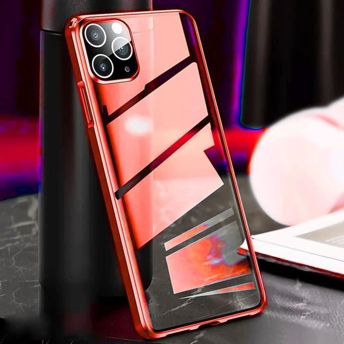 Coque pour iPhone 13 Pro - E.F.CONNECTION - Rouge - Verre Trempé - Protection 360° - Anti-choc