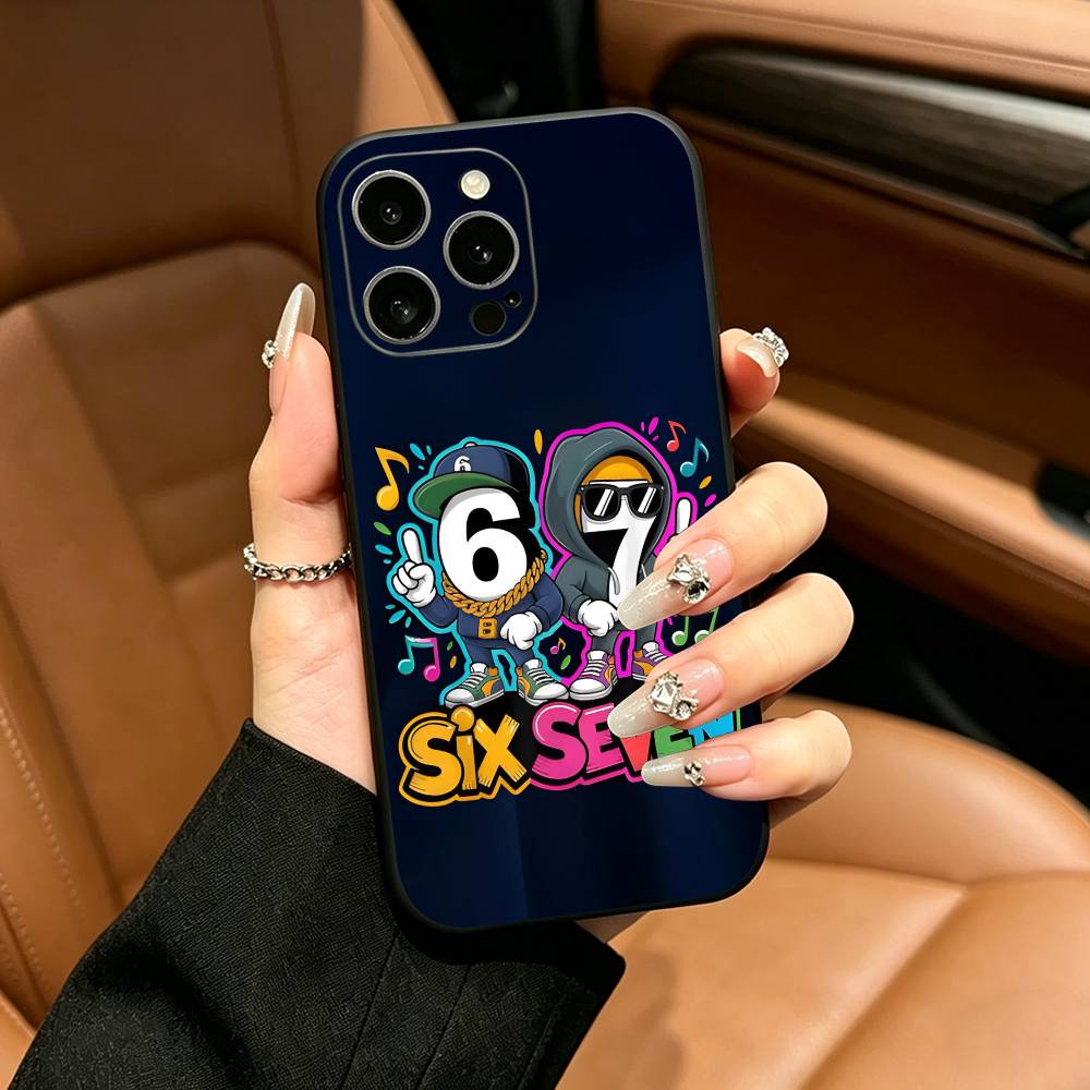 Steal A Brainrot Six Seven Phone Case For iPhone 17,16,15,14,13,12,11 Pro Max,16Plus,XS Soft Black Cover
