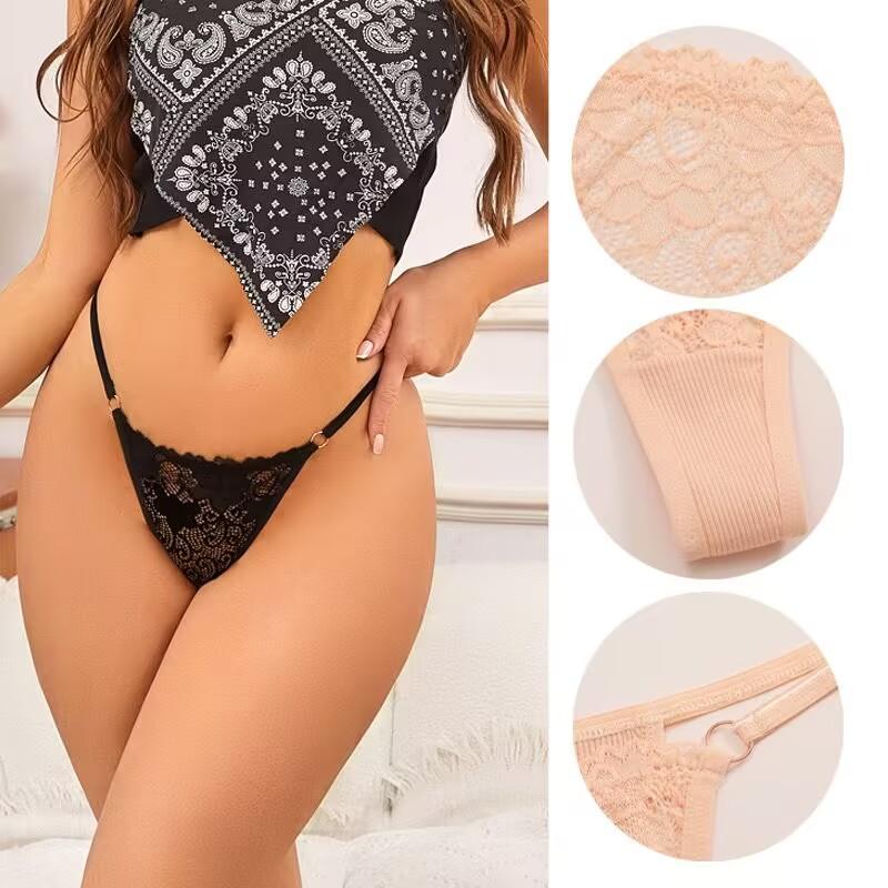 Chiloți din dantelă pentru femei Bikini sexy tanga Chiloți lenjerie florală Lenjerie moale și respirabilă