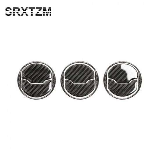 9Pcs Carbon Fiber Interior Air Vent Outlet Cover Trim For Ford Mustang 2015-