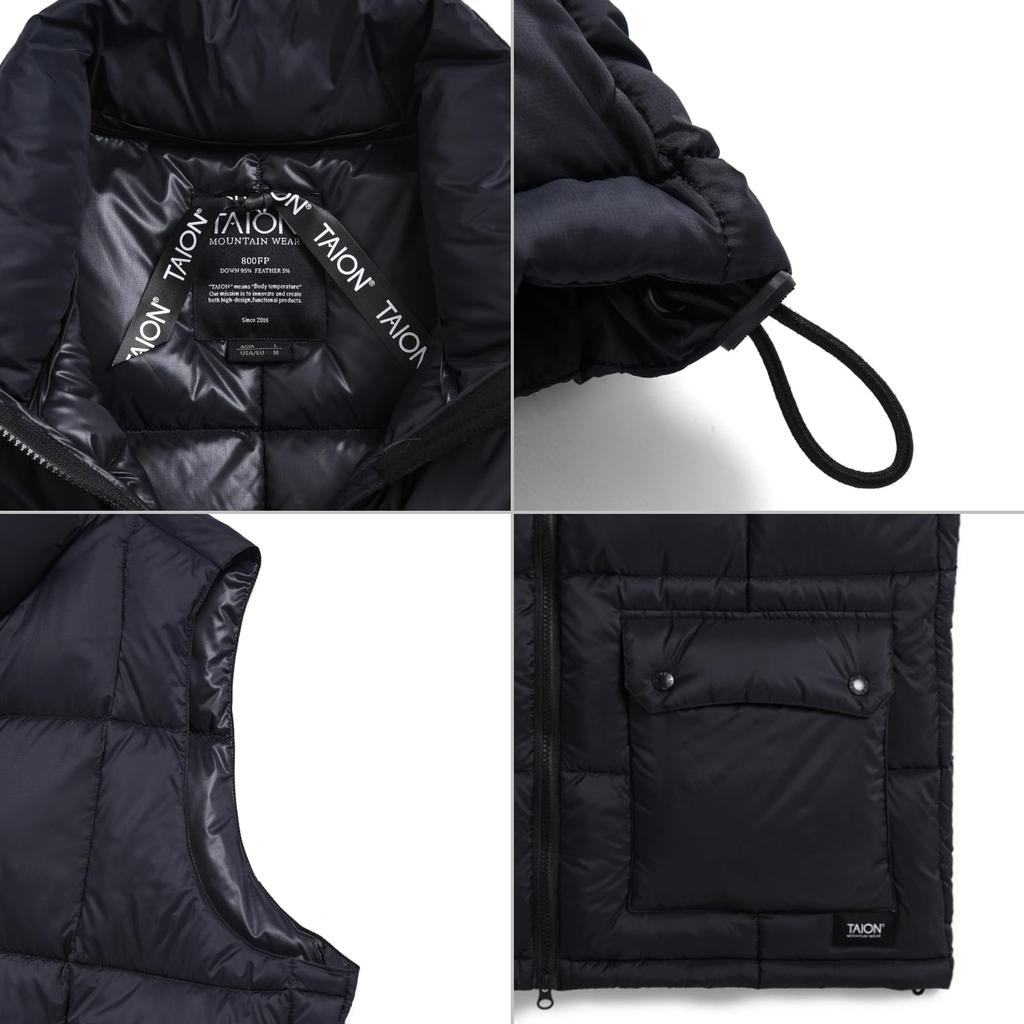 Taion Down Vest 002VZMT Dark Blue-Green