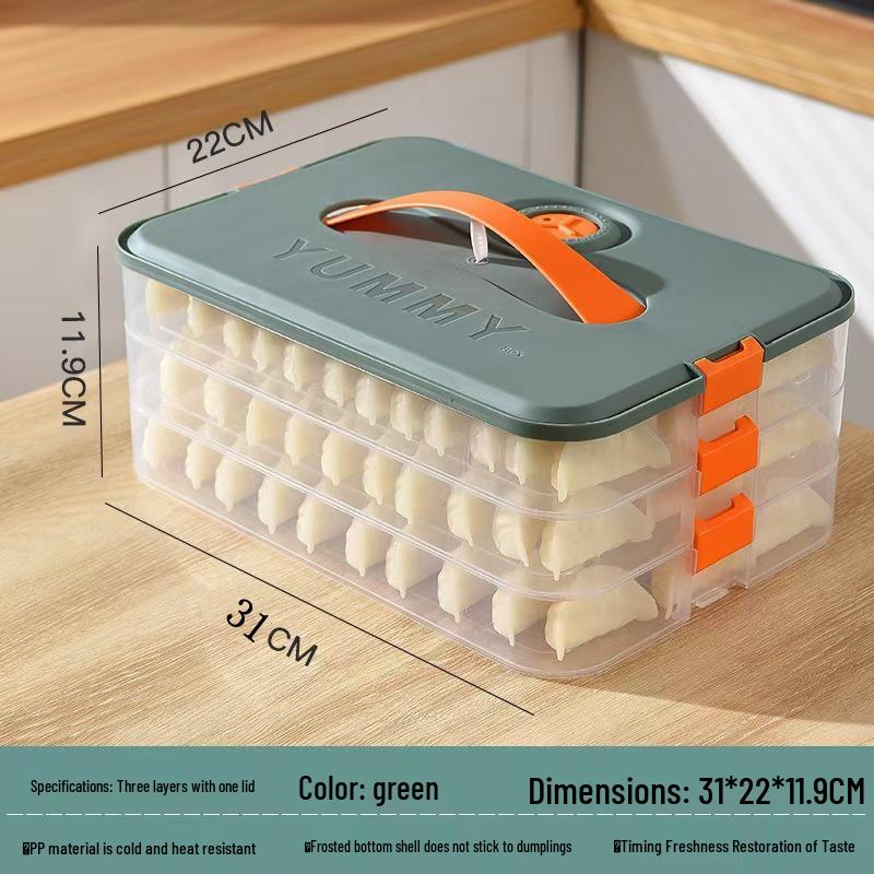 Thick Plastic Dumpling Storage Box for Freezer and Home Use – Food Grade and Fresh Keeping