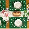 Green Lucky Shamrock St. Patrick's Day Placemats Set of 4, 12x18 Inch Seasonal Spring Table Mats for Party Kitchen Dining Decoration