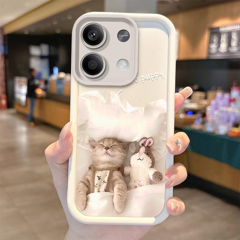 Funny Cute Cat Phone Case For Redmi Note 13 12 Pro Plus Note 13 12 11 10 9 Pro 14C 12C 10C 9C A3 A2 A1 Silicone Shockproof Cover