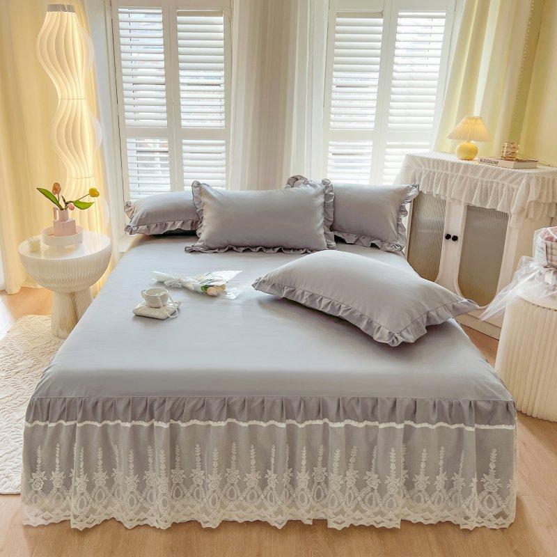 New Lace Jacquard Bed Skirt French 1.8M Mattress Cover Single Princess Style Lace Bedspread Thin Summer Dirt-Proof Cover