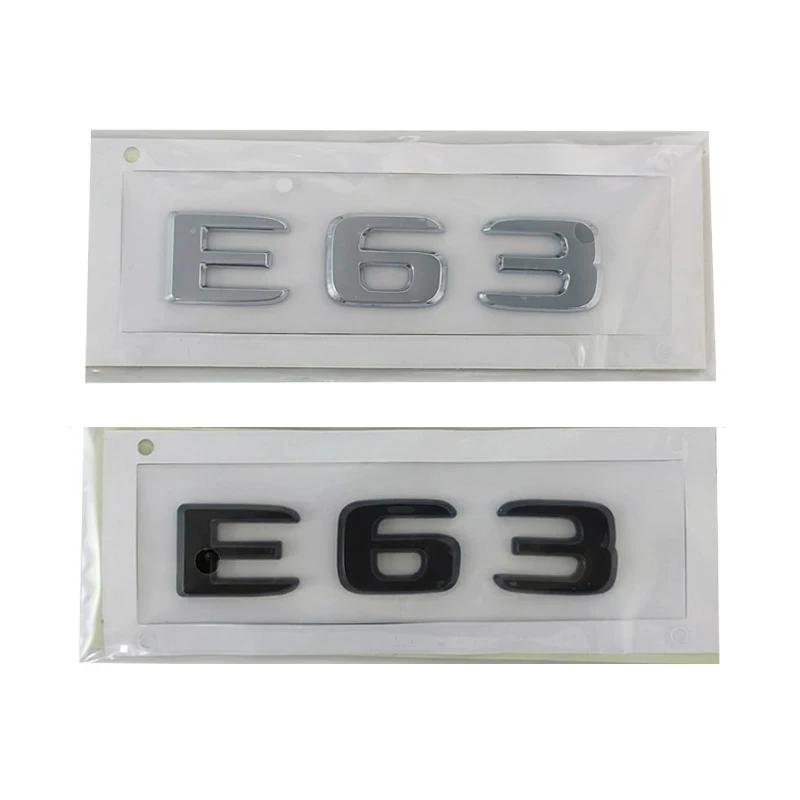 3D ABS E43 E53 E63 Logo Black Chrome Letters Car Sticker Rear Trunk Emblem Badge For E Class W213 W212 Accessories