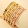 European-American Zircon Open Bangle: Women's Copper Inlaid Full Diamond Round Bracelet, Non-fading Jewelry.