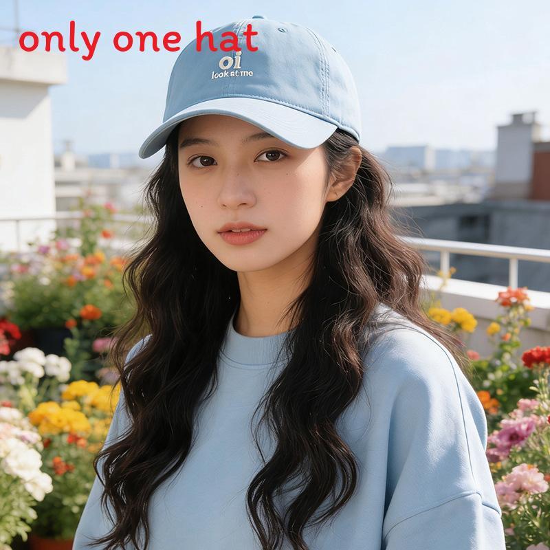 Cotton Baseball Cap With Embroidered Letters For Casual Sun Protection And Sunshade