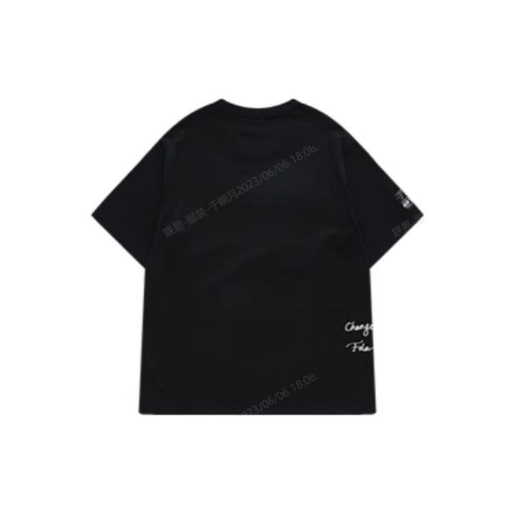 FILA New Pocket Letter Print Casual American Vintage Short Sleeve T-Shirt Men Tops Deep-Black T11M326103A-BK