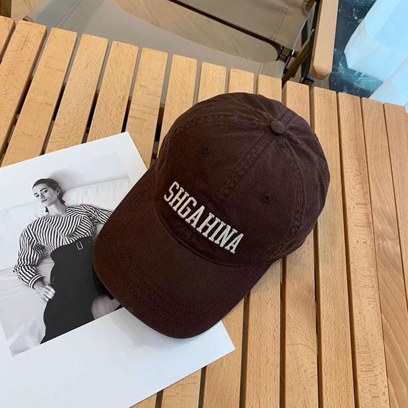 Letter Embroidery Baseball Hat for Women Solid Color Cotton Sunshade Peaked Duck Tongue Cap Girls Sports Outdoor Hat