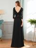 Ever-Pretty Women Plus Size A-Line Empire Waist Maxi Winter Wedding Guest Dresses