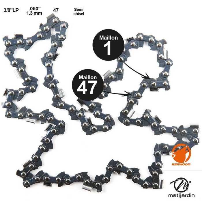 Chaine pour ECHO CS3000 3/8"LP 1,3 mm 47 maillons Kerwood