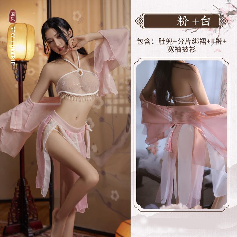 Sex Underwear Pure Desire Small Chest Clothing Temptation Perspective Pajamas Passion Sexy Antique Uniform Nightdress Set Wholesale