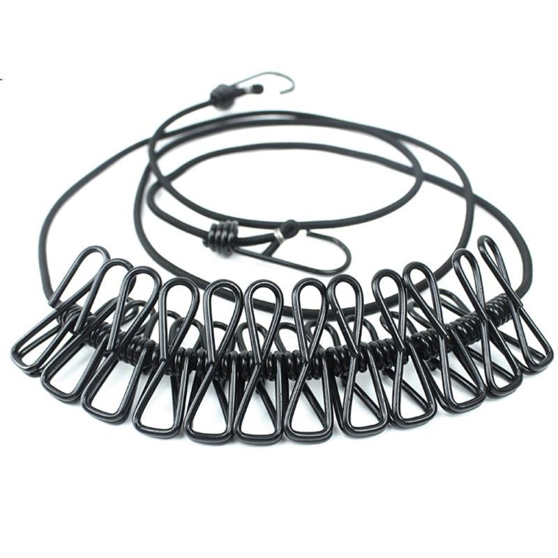 Portable Clothesline With Clips Windproof Non-slip Retractable Laundry Clothes Line For Travel