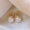 Korea New Trendy Shell Imitation Pearl Hoop Earrings For Women Temperament Versatile Cute Small Earring New  Wedding Jewelry