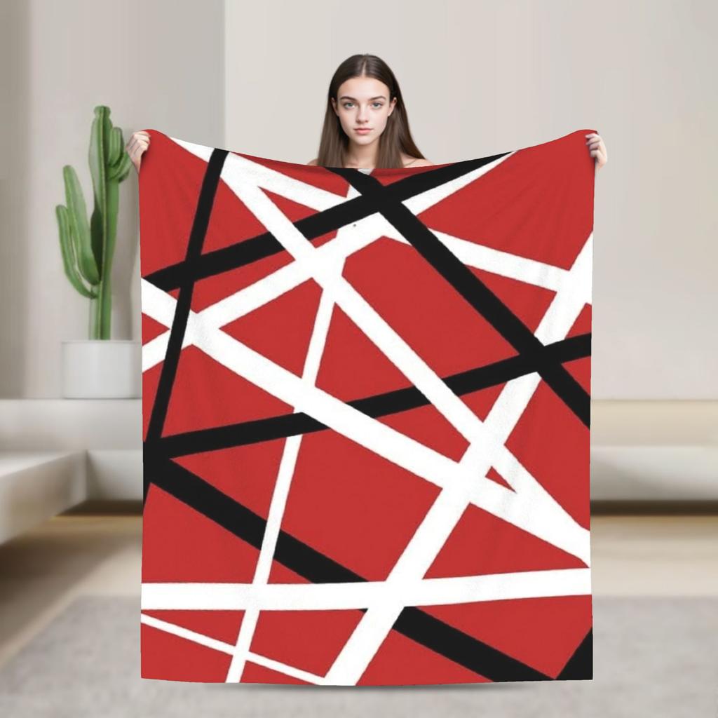 Warm Cozy Blankets Plane Travel Van Halen Blue Rock Stripes Throw Blanket Graphic Bedspread For Sofa Home