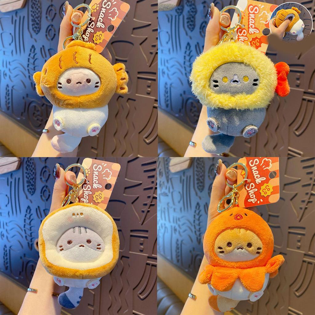Cartoon Katzen Plüschtier Taschenanhänger Mode Schlüsselanhänger Plüschtextur Hängeanhänger Geeignet für Kinder und Jugendliche Geschenk
