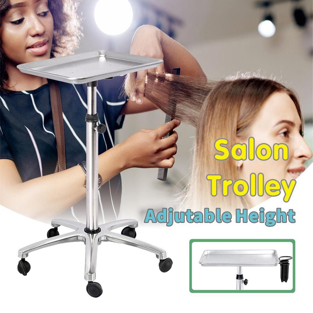 Hair Salon Rolling Cart Tray Stylist Instrument Stand on Wheels for