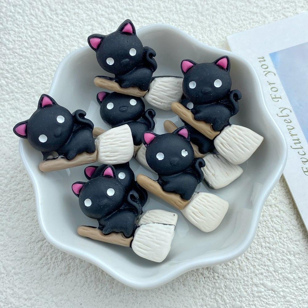 10Pcs New Cute Resin Halloween Ghosts Series Flat Back Parts Embellishments For Hair Bows Accessories