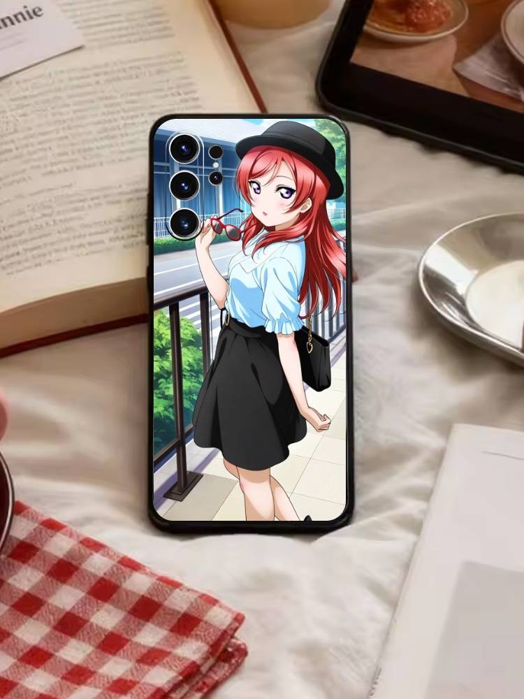 Nishikino Maki-Love Live Handyhülle Für Samsung S26,S25,S24,S23,S22,S30,S21,Ultra,Plus,FE 5G Schwarze Weiche Hülle