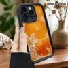 Phone Case: 2D flat, suitable for iPhone 18 17 16 15 14 13 Pro protective case, ice orange floral still life, perfect Christmas and Halloween holiday 