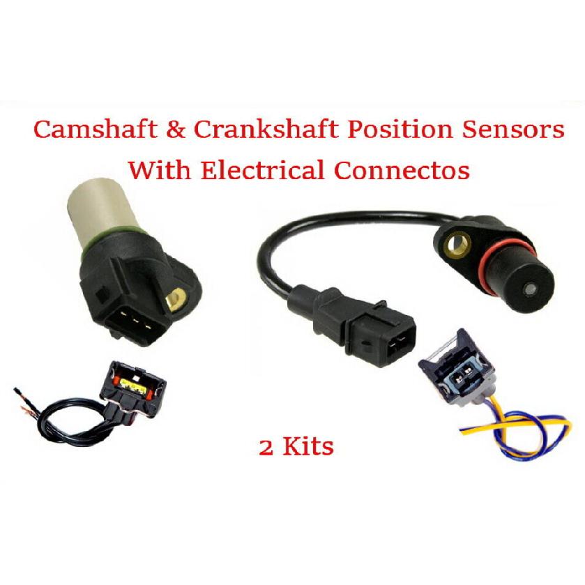 2 PCS Cam & Crankshaft Position Sensor W Connector Fits: Attitude Verna  Accent