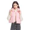 Solid Stand Collar Short Autumn Winter Jacket Coat Parka Vest Women M-XL