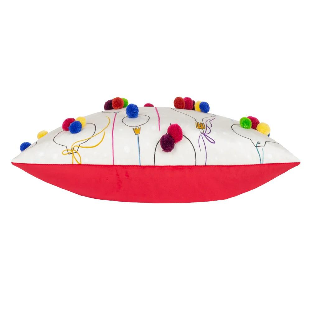 Heya Home Festive-Val Pom Pom Bauble Christmas Cushion Cover