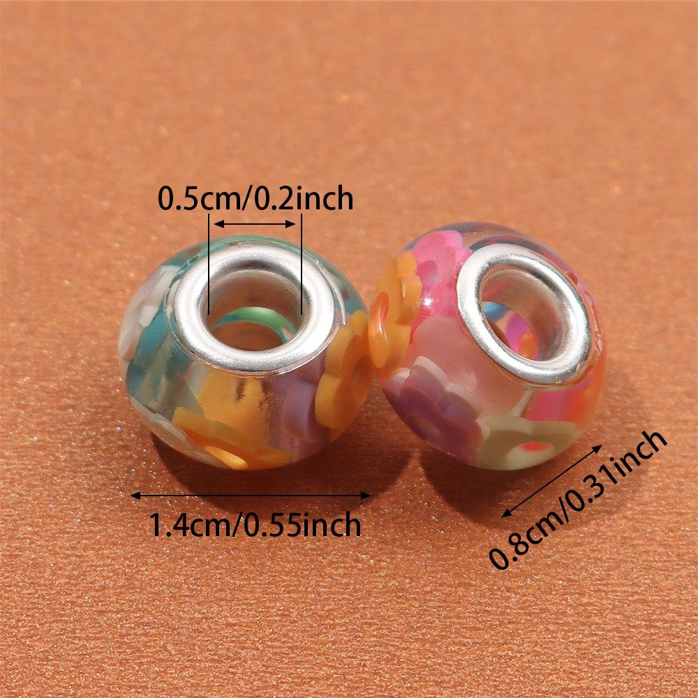 30/50/100pcs Resin Large Hole Bead Lighting, European Craftsmanship Bead Spacer Bead DIY Jewelry Bracelet Necklace Earring Jewelry Production