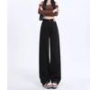 Women's Black High-Waist Wide-Leg Jeans - Slimming, Tall-Enhancing Fit, Versatile Fashion Long Pants