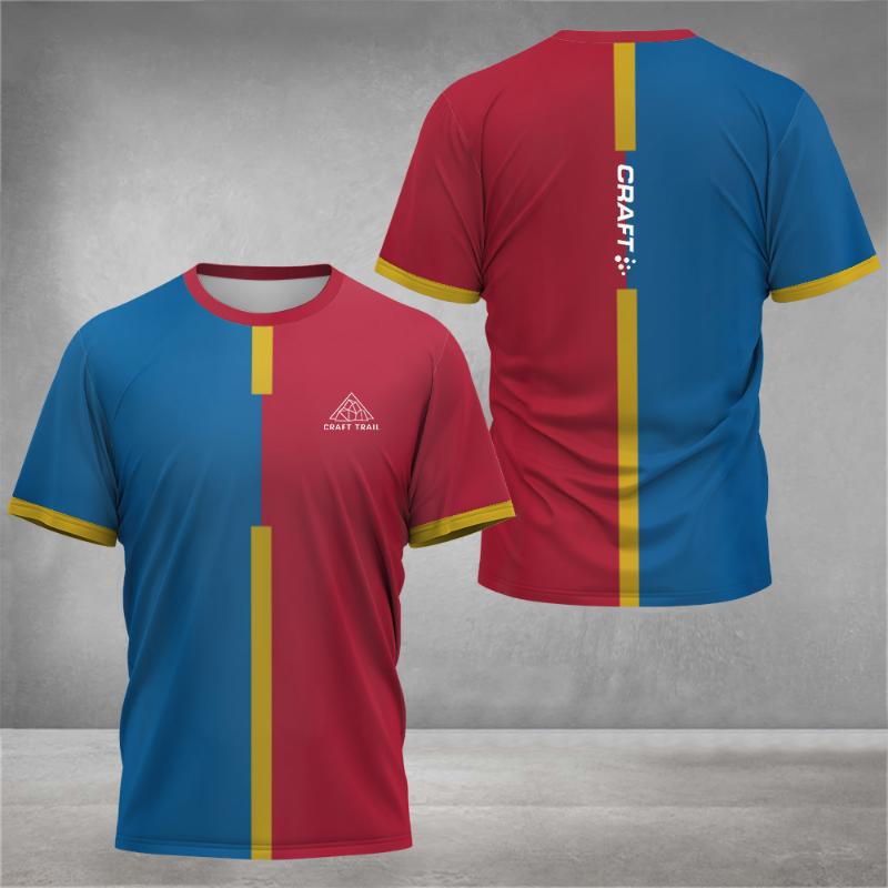 Summer Men's Fashionable Casual Tie Dye Printed Round Neck T-shirt 3D Printed New Fast Drying Badminton Tennis Short Sleeved Top