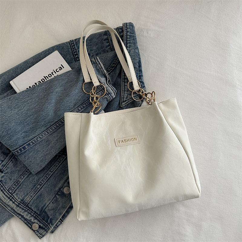 Simple and Fashionable Summer New Large-capacity Single-shoulder Women's Bag Casual Solid Color Chain Underarm Tote Bag