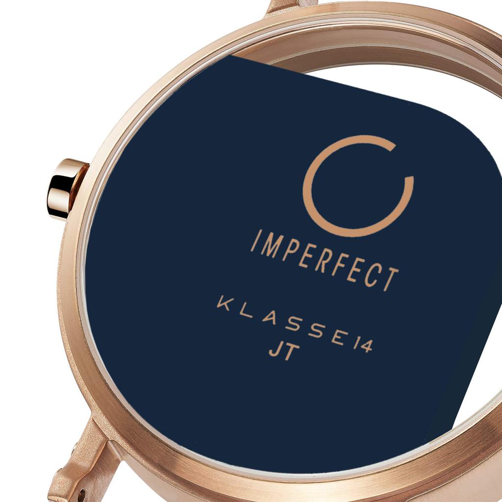 [Class Fourteen] Girls Watch IMPERFECT ANGLE Blue Rose Gold 32mm WIM20RG018W Women's Navy