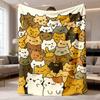 2026 New Flannel Blanket Featuring a Cozy Cartoon Cat-Soft Lightweight And Warm for Use On Couches Beds Offices And During Tr