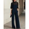 2026 Womens Slim Fit Printed Short Sleeve Wide Leg Pants 3 Piece Set