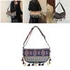 Vintage Ethnic Style Tassel Shoulder Bag With Water Dumpling Shape For Daily Use