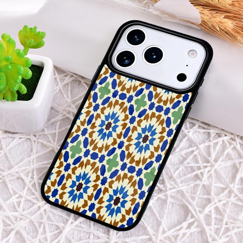 Moroccan Mosai Tile Pattern Shockproof Phone Case for iPhone 17 Air 16e 15 11 12 14 13 Pro Max Cover Coque