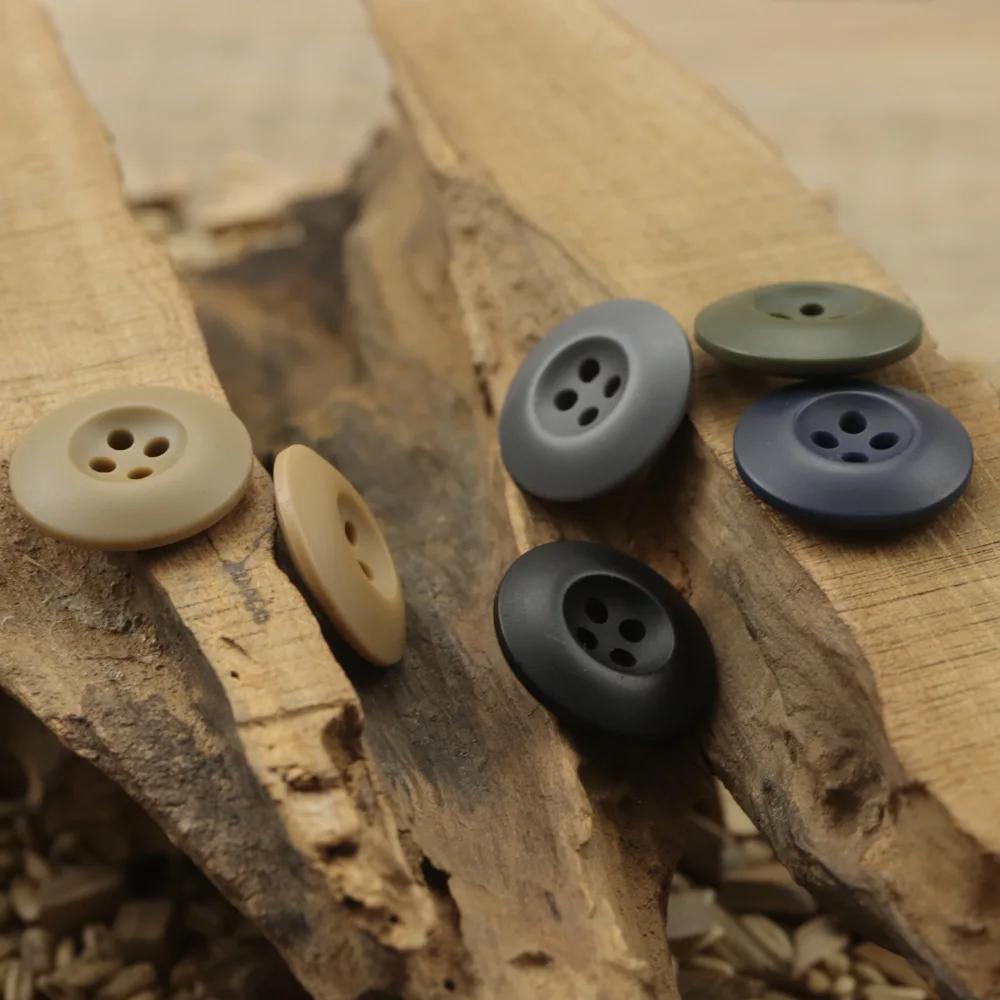 Chaqueta de Pana Verde Militar Botones de Resina Pantalón de Traje Jeans Caqui Azul Oscuro Botones Negros 15mm/18mm/20mm