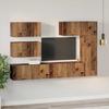 Wall Mounted TV Cabinet Set 6 pcs Reclaimed Wood Effect Particleboard