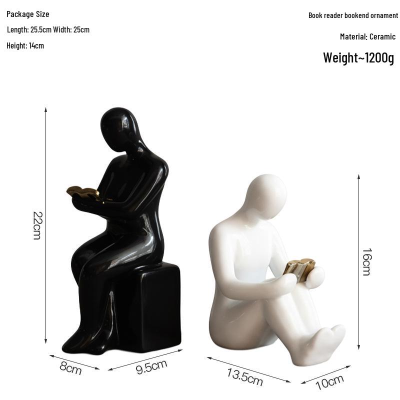 Minimalist Light Luxury Ceramic Bookend Ornament for Home Decor