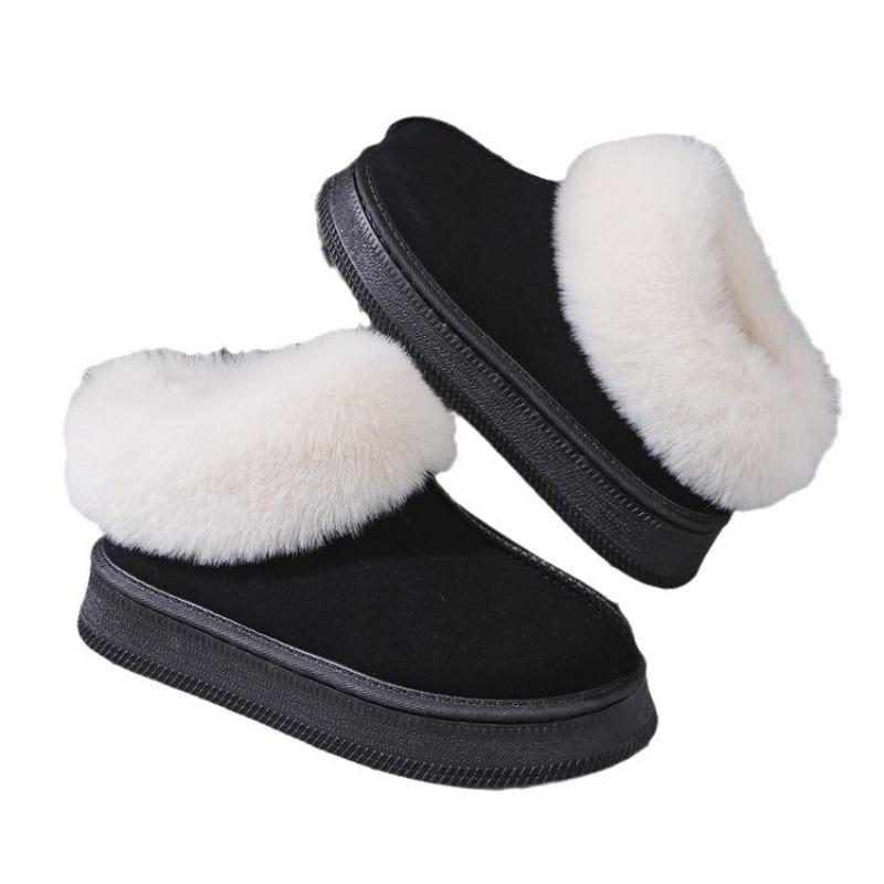 Moda 2024 Nuevo Invierno Todo en unoModa Felpa Artificial Plana Ante Manga Corta Botas de Nieve de Mujer tacones de plataforma sapatos femininos